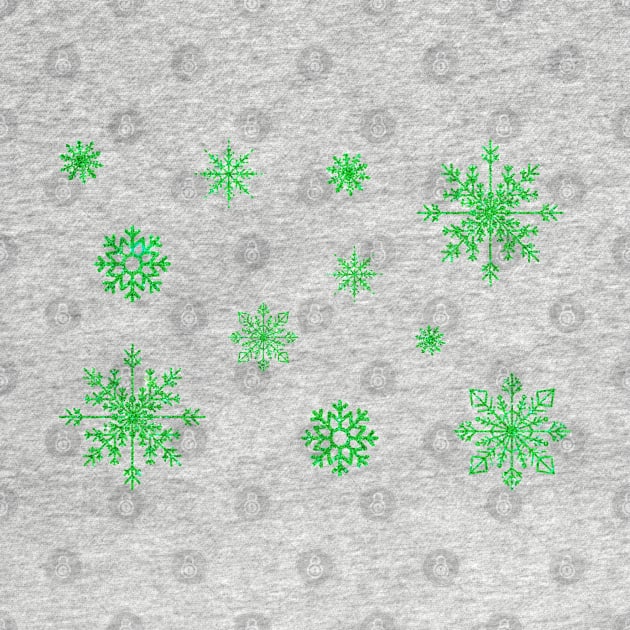 Bright Green Faux Glitter Snowflakes by Felicity-K